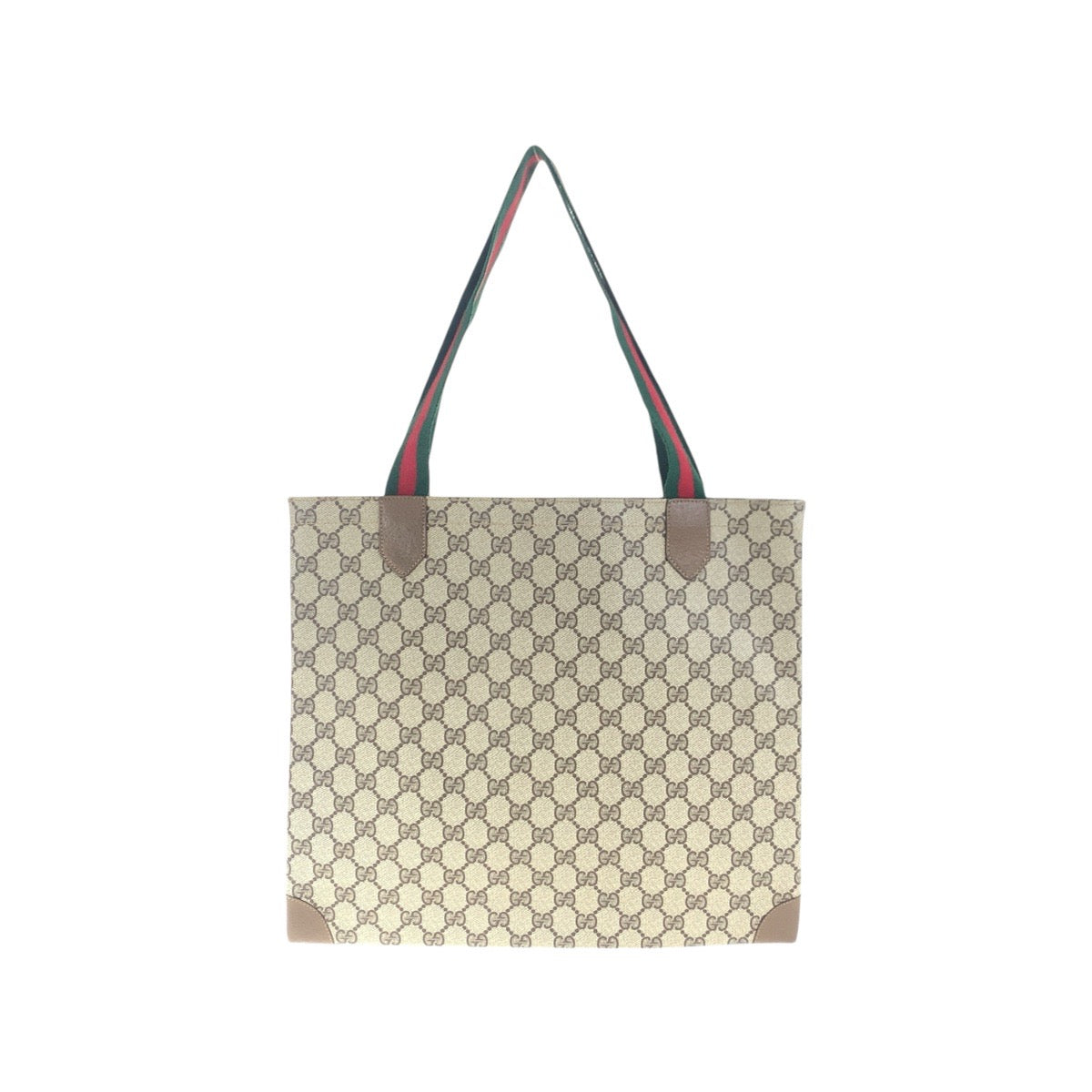 Gucci 002.63. GG Supreme Metal back Canvas Brown Beige Gold Shoulder Bag
