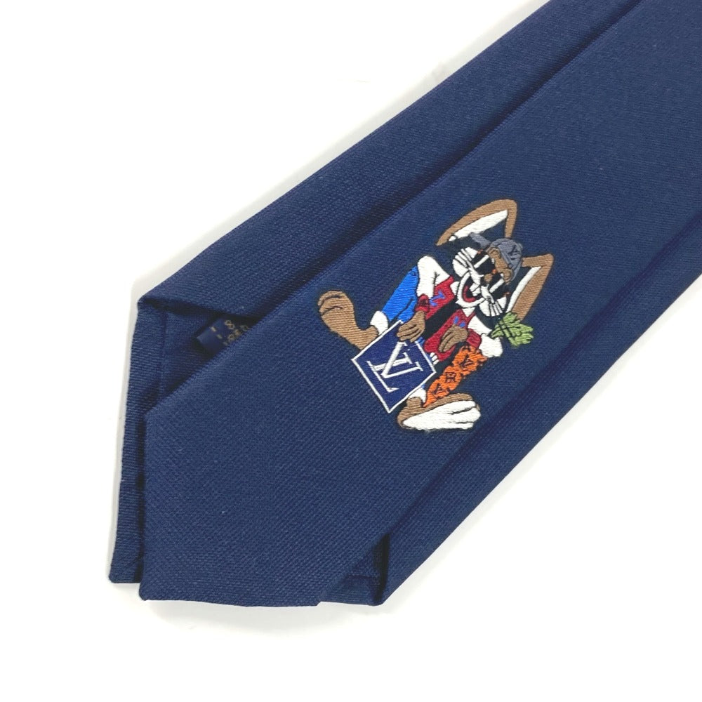 Louis Vuitton tie M78032 100 silk Rabbit Navy Handbag