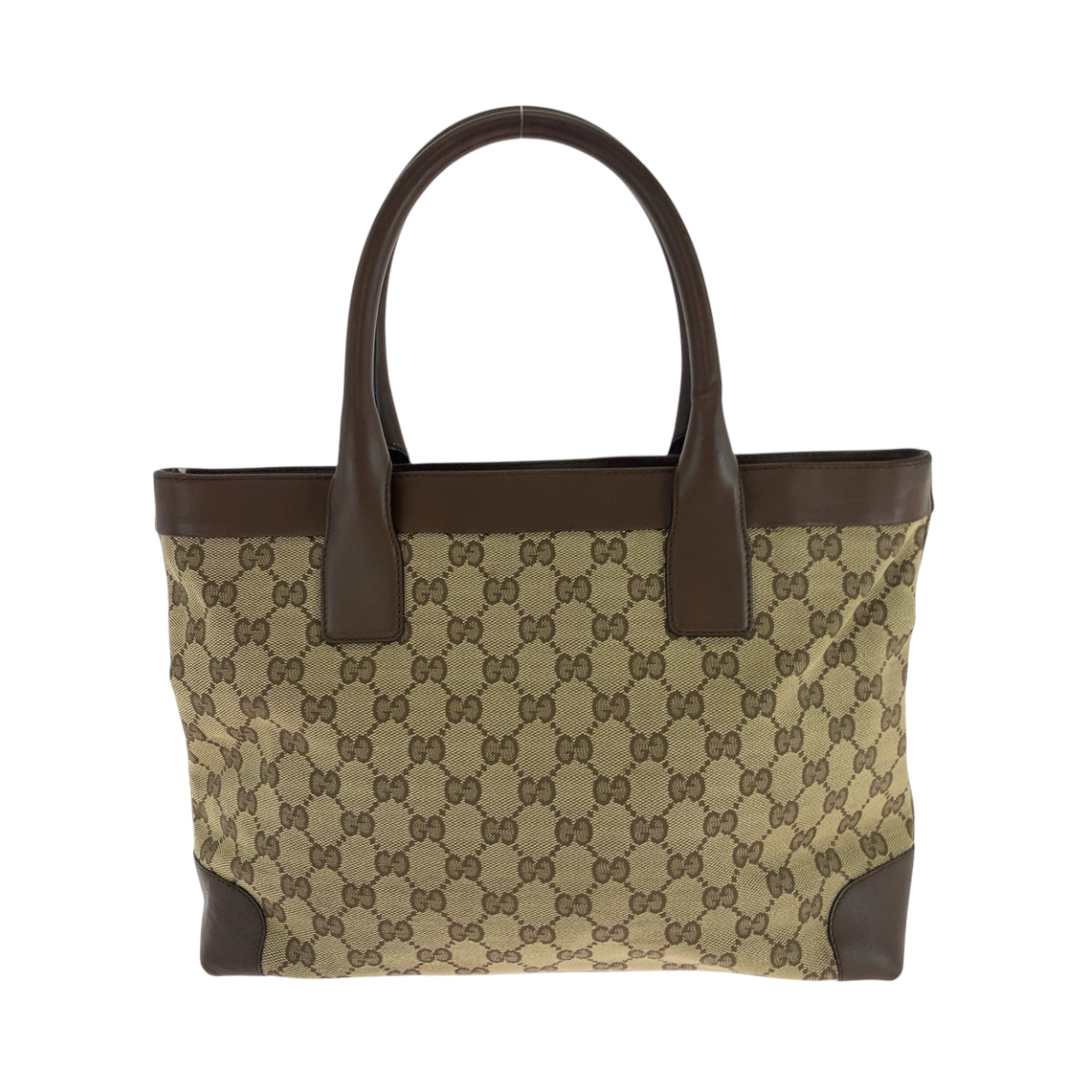 Gucci 002 GG SilverMetal Canvas Brown Beige Tote Bag
