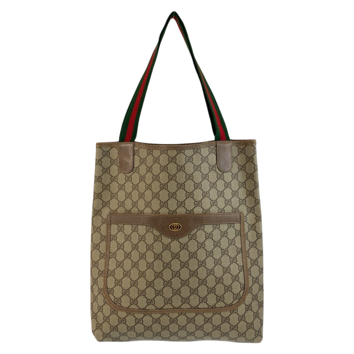 Gucci 39 02 003 GG Supreme Canvas Brown Beige Tote Bag