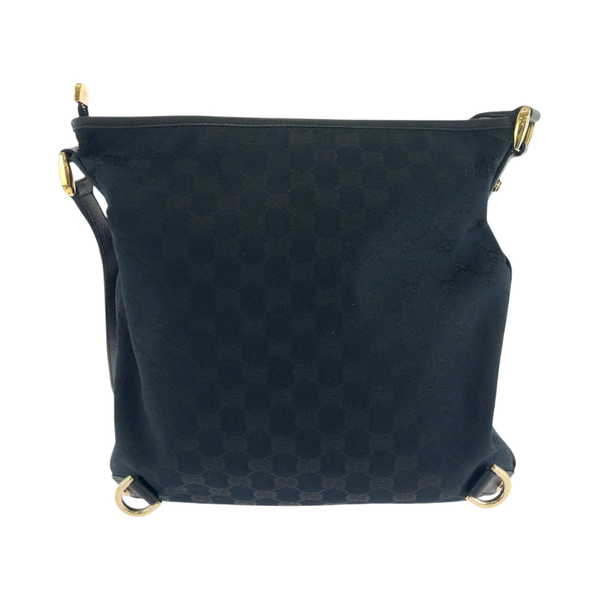 Gucci GG GoldMetal Abbey Canvas Black Crossbody Bag