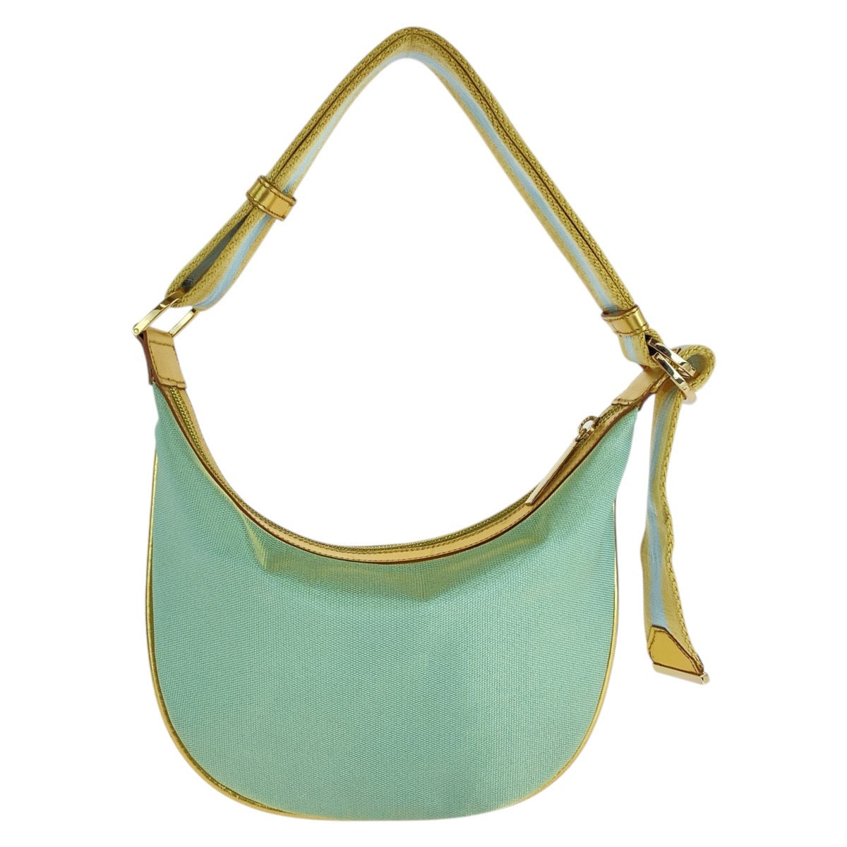 Gucci 001 Sherry line Canvas Green Gold Shoulder Bag