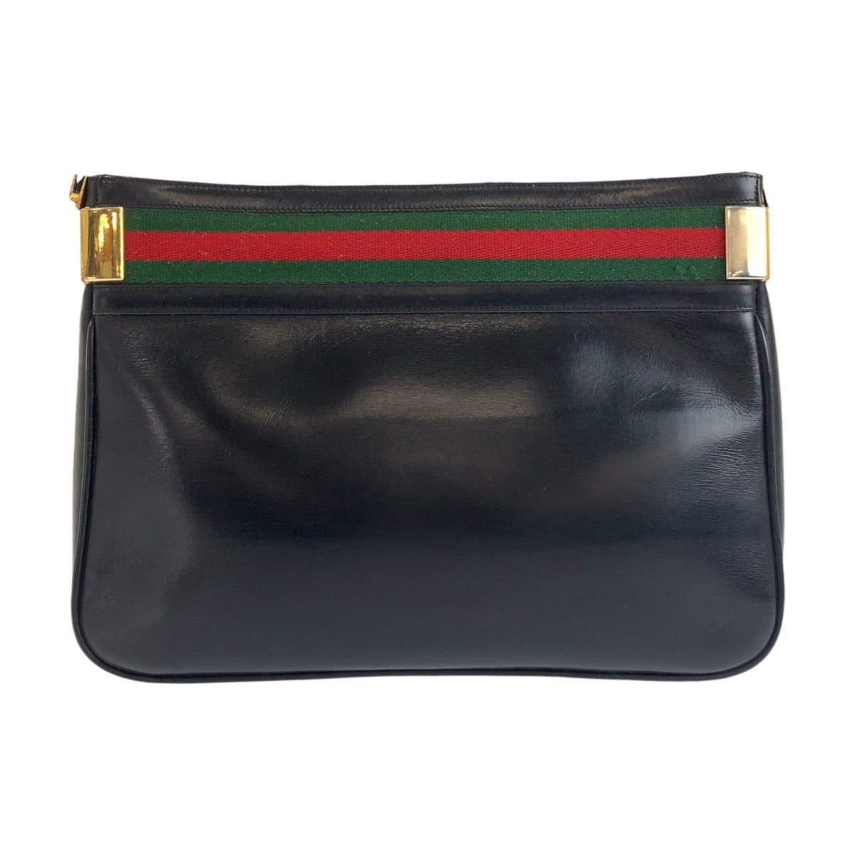 Gucci GoldMetal pochette Sherry Line Old Leather Black Shoulder Bag