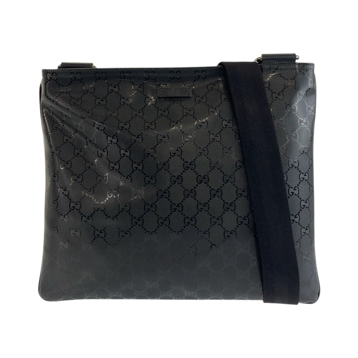Gucci PVC SilverMetal Messenger GG implementation Black Shoulder Bag