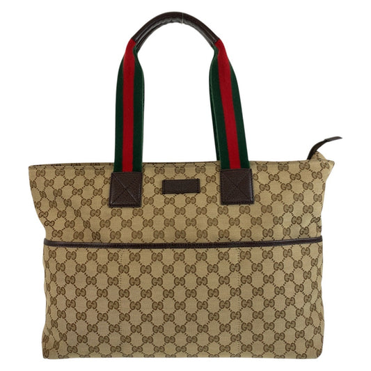 Gucci GG Sherry line Canvas Brown Beige Shoulder Bag