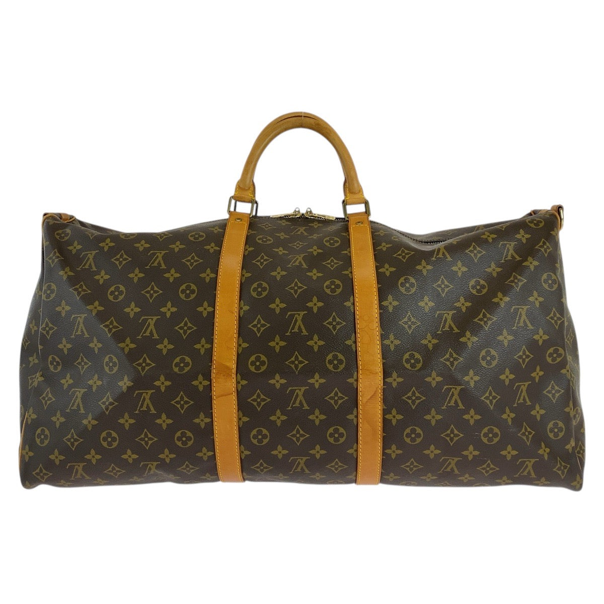 Louis Vuitton Boston Duffel M41412 PVC Keepall Monogram Leather Brown Gold Shoulder Bag