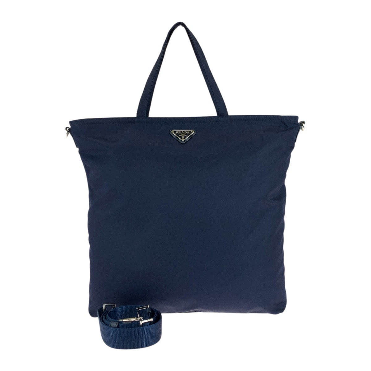 Prada Tessuto Triangle Plate 2Way Tote Bag Logo