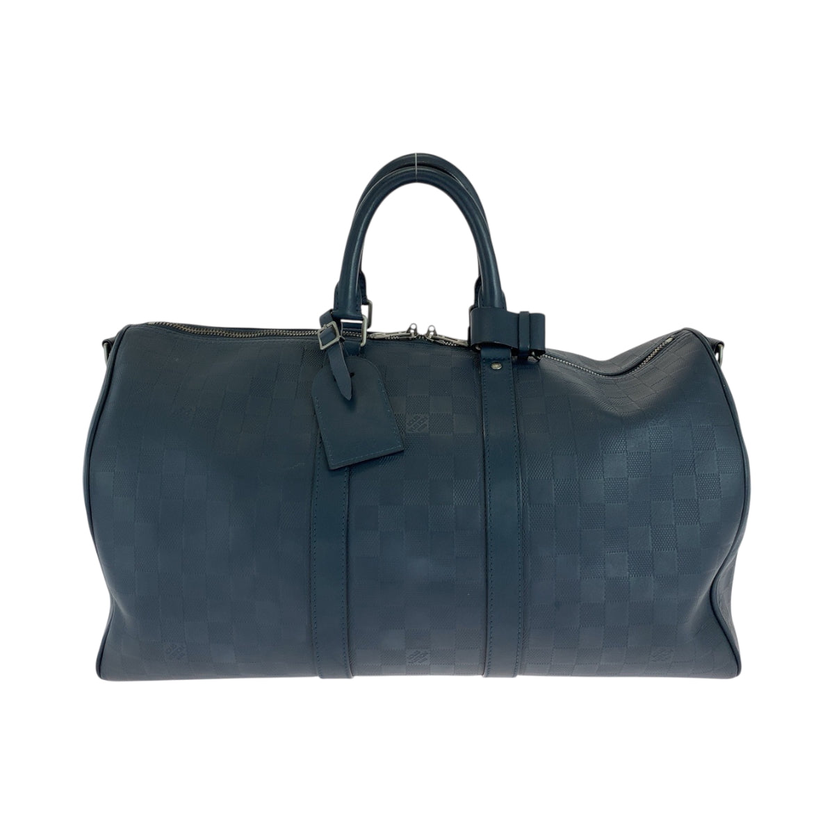 Louis Vuitton Boston Duffel N41290 SilverMetal Boston Leather Navy Travel Bag