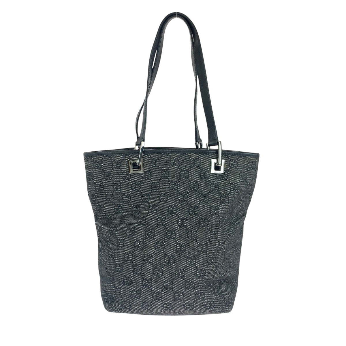 Gucci GG SilverMetal Canvas Black Tote Bag 2
