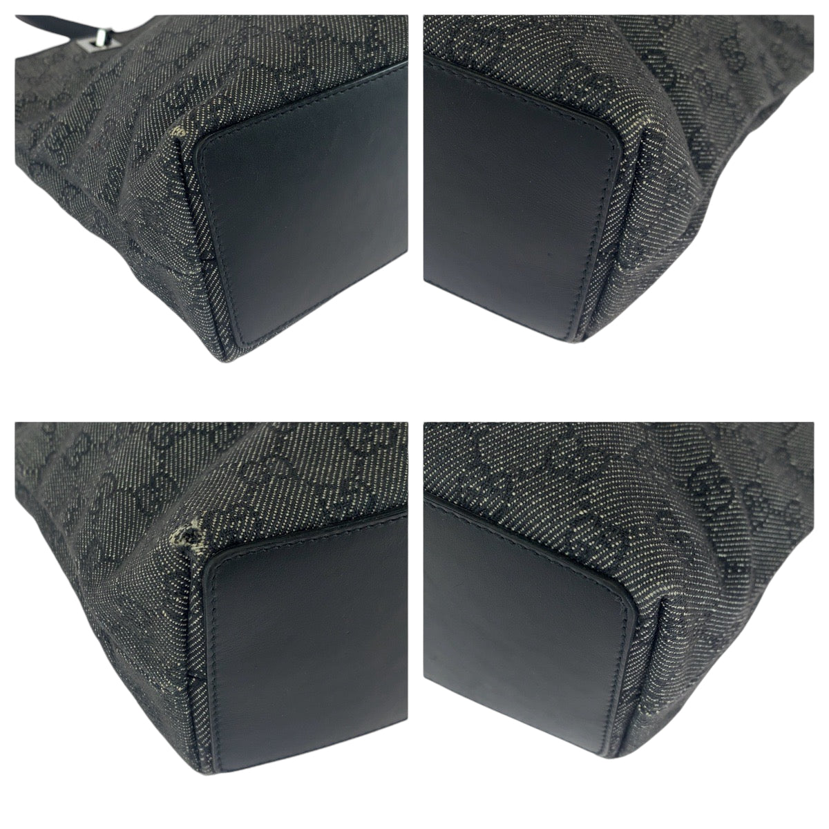 Gucci GG SilverMetal Canvas Black Tote Bag 2