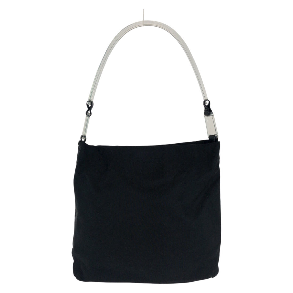 Shoulder Bag , Plastic Silvermetal Test Triangle Nylon Black