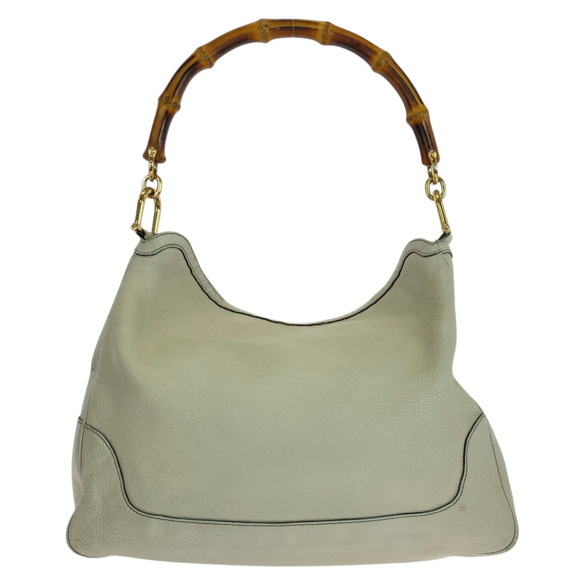 Gucci Ivory Metal 2WAY Bamboo Leather Gold Shoulder Bag