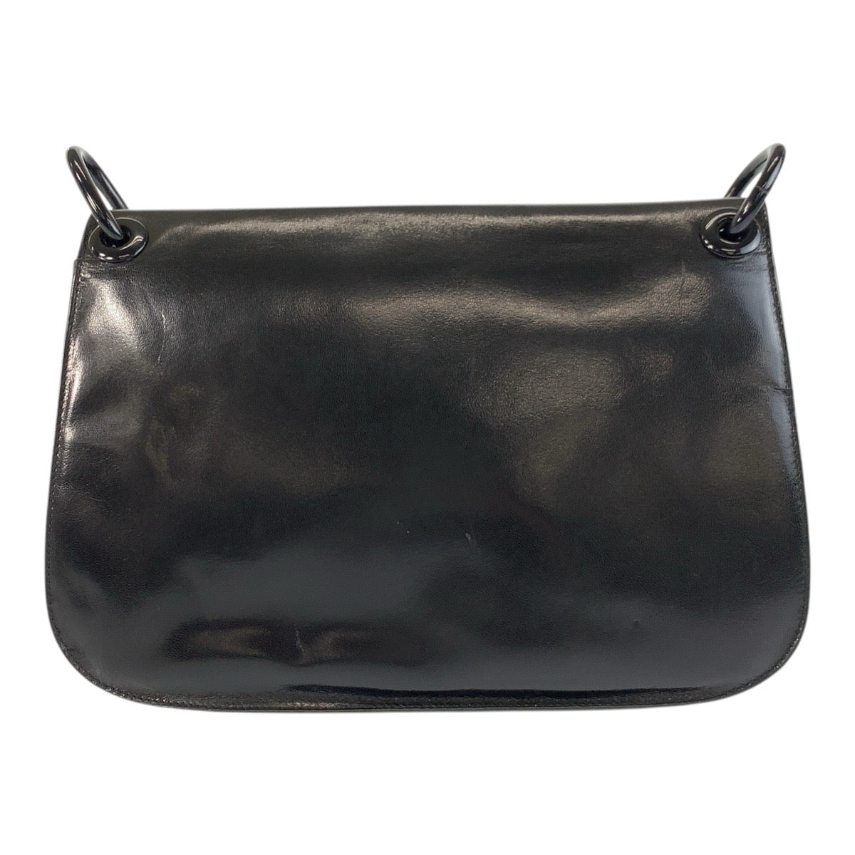 Prada Shoulder Bag Leather Logo Embossed