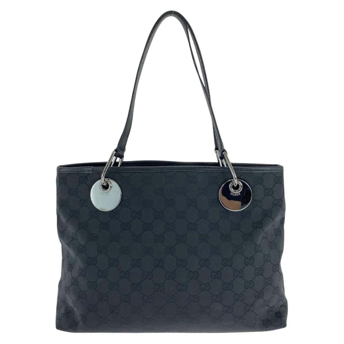 Gucci GG , SilverMetal Leather Canvas Black Shoulder Bag 3