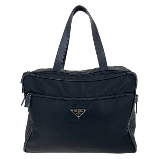 Prada Tessuto Briefcase Handbag Leather Nylon Saffiano Travel Bag