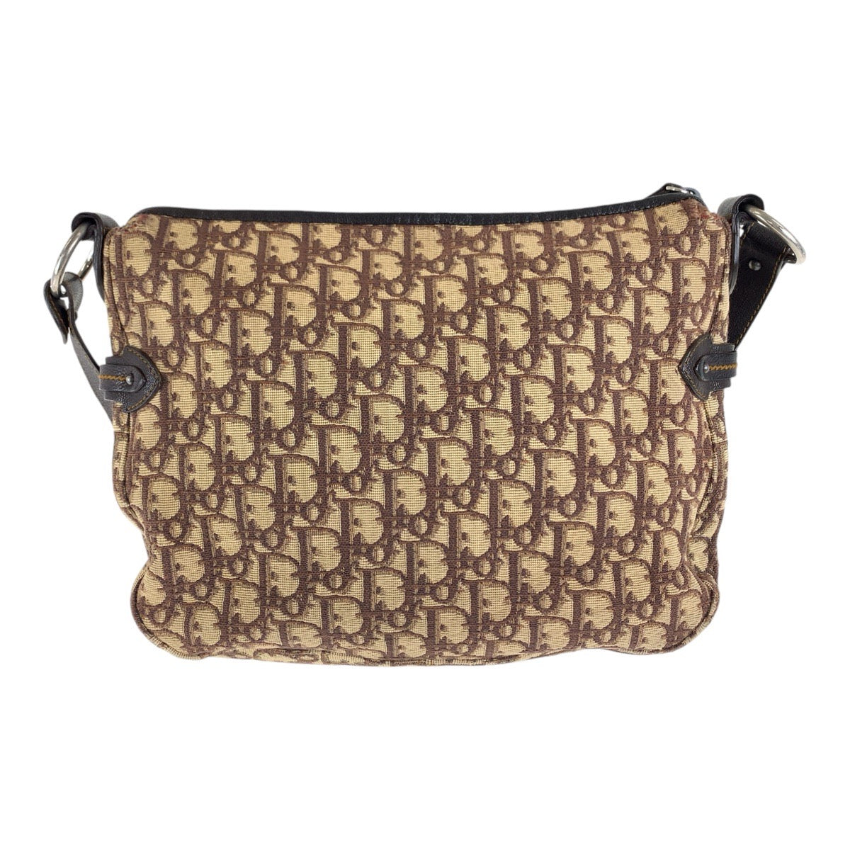 Dior Christian Shoulder Bag , Beige Silvermetal Shoulder Leather Canvas