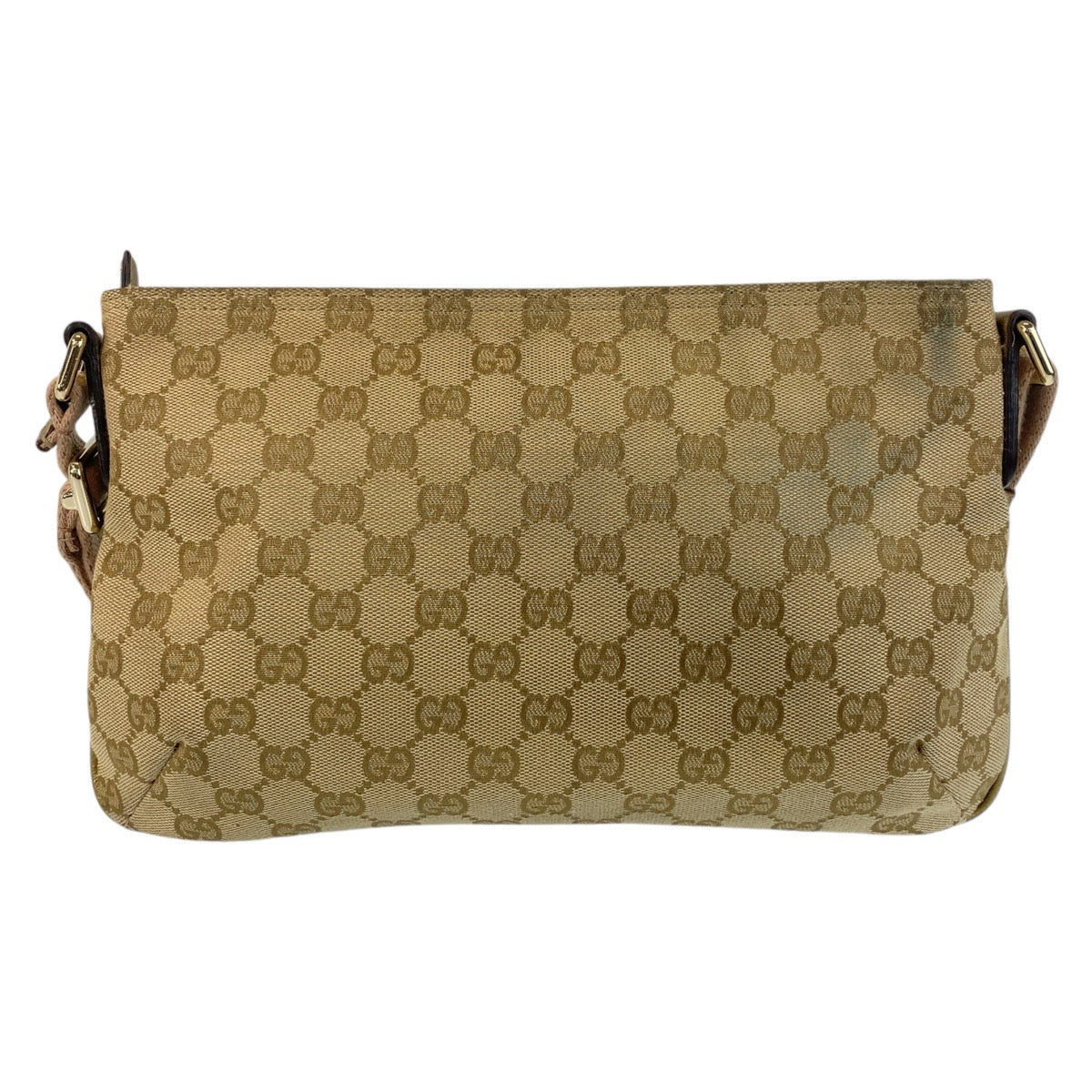 Gucci GG Metal Messenger Sherry line Canvas Beige Pink Gold Shoulder Bag