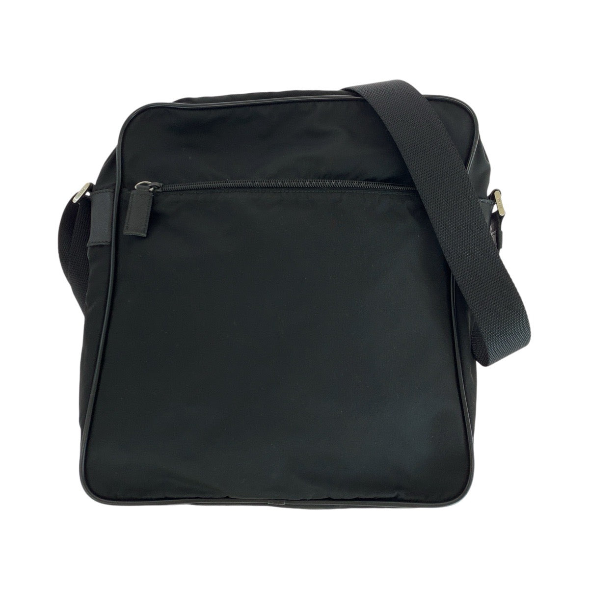 Shoulder Bag , Silvermetal Shoulder Bag Pochette Leather Nylon Logo Women