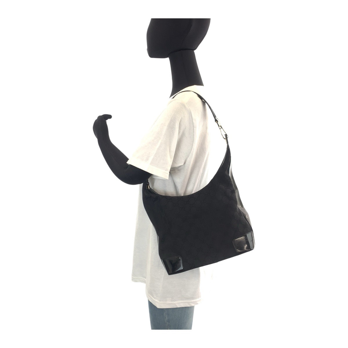 Gucci GG GoldMetal Canvas Black Shoulder Bag