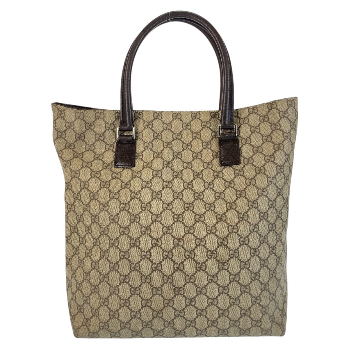 Gucci GG Supreme Leather Canvas Brown Tote Bag