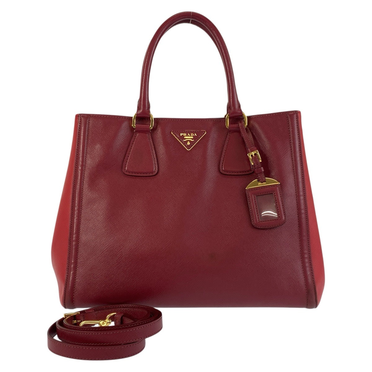 Prada 2Way Bag Leather Saffiano Travel Bag Leather 2Way Bag