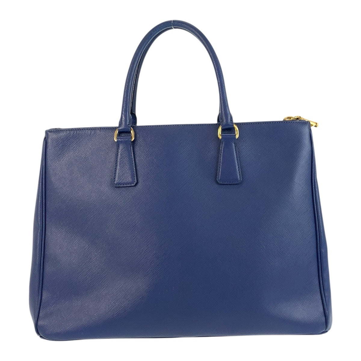 Goldmetal Handbag Tote Bag Safiano Galleria Trianglewith Leather Blue