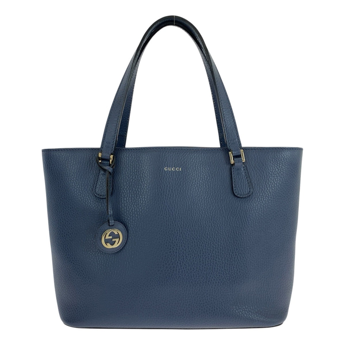 Gucci GoldMetal Interlocking Leather Blue Shoulder Bag