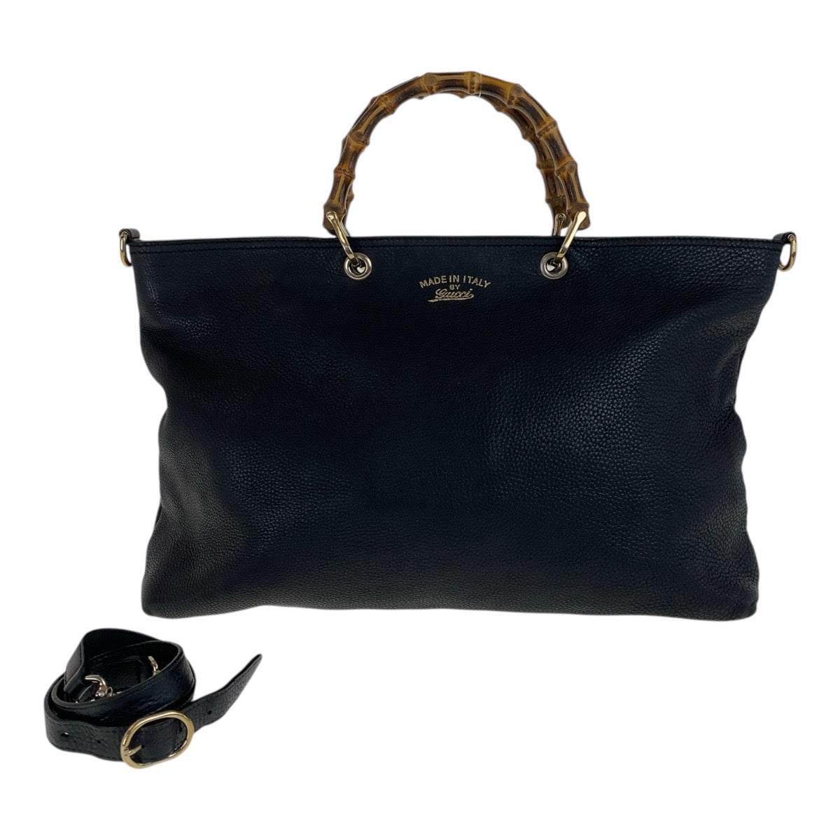 Gucci Bamboo 2Way Bag Leather Travel Bag