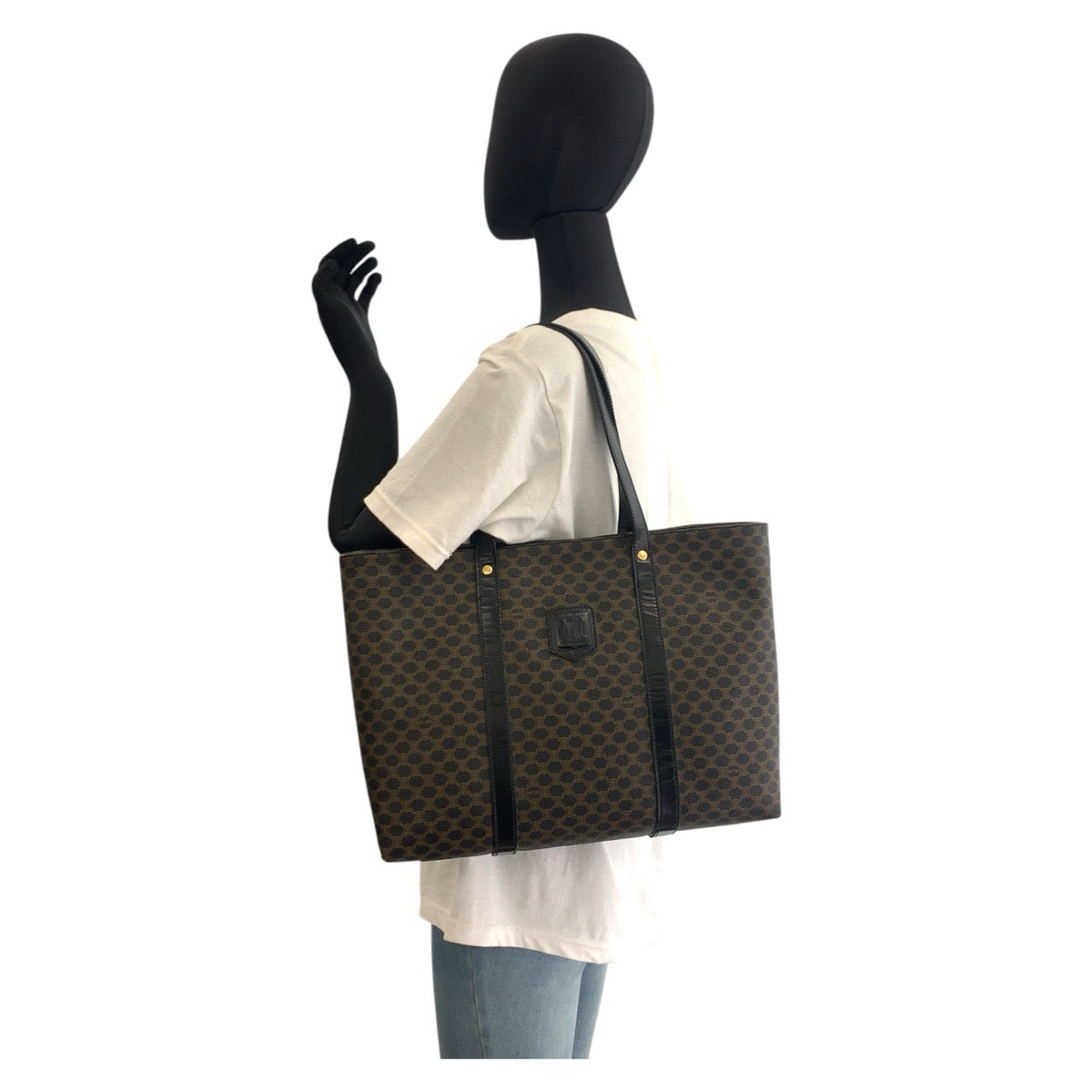 Tote Bag Mc Pvc Metal Tote Bag Black Brown Shoulder Bag