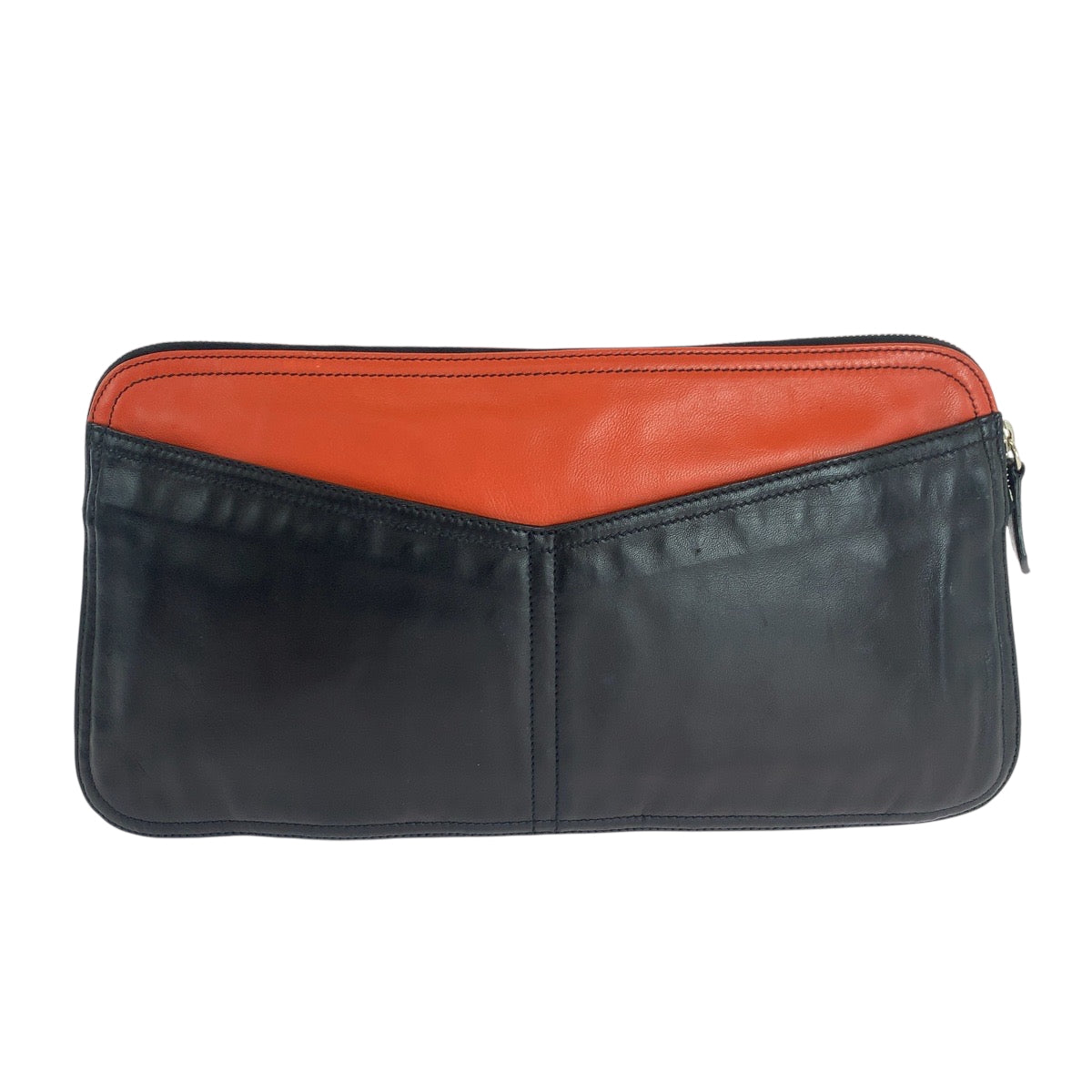Clutch Bag Orange Silvermetal Clutch Bag Business Leather Black