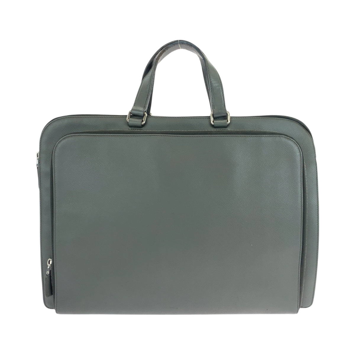 Business Bag Grey Silvermetal Business Bag Handbag Leather Travel Bag