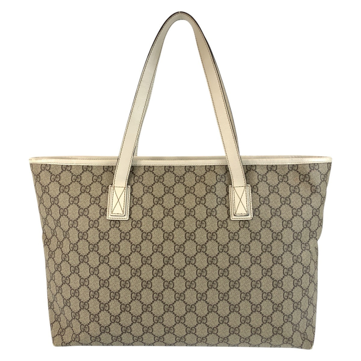 Gucci GG Supreme , Ivory Leather Canvas Beige Shoulder Bag