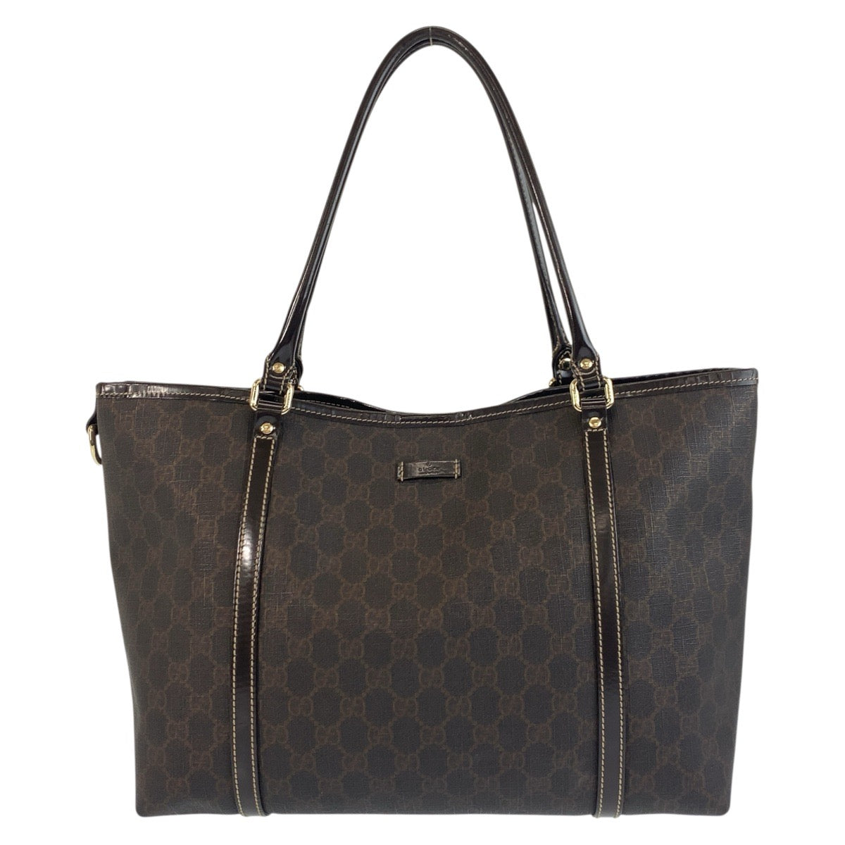 Gucci GG Supreme Metal Canvas Brown Gold Shoulder Bag