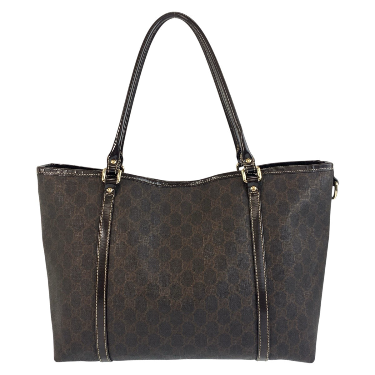 Gucci GG Supreme Metal Canvas Brown Gold Shoulder Bag