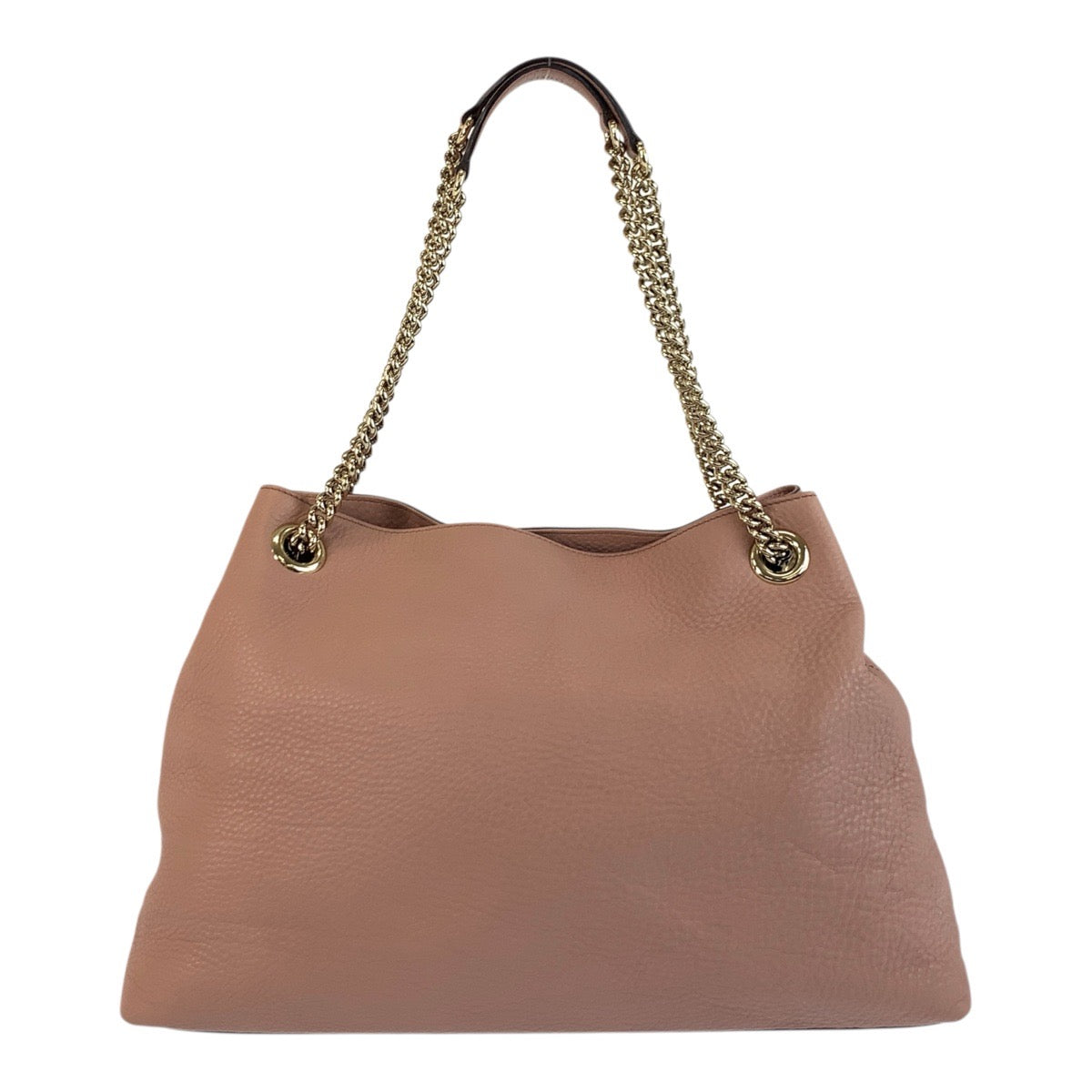 Gucci Metal ChainShoulder Soho Leather Beige Pink Gold Shoulder Bag
