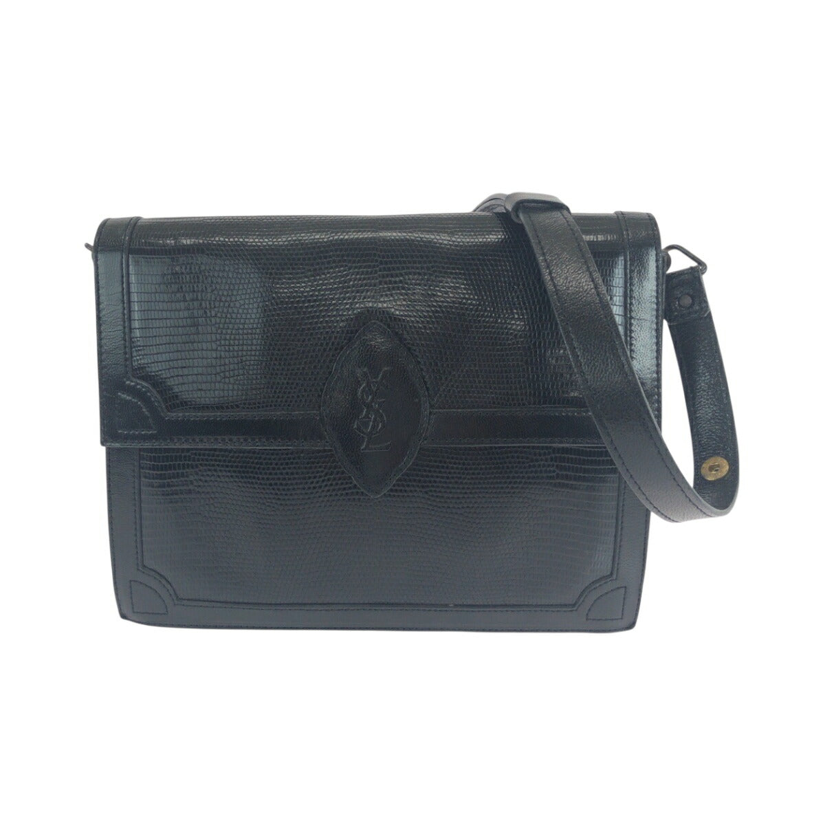 YSL Saint Laurent Yves Lizard Shoulder Bag