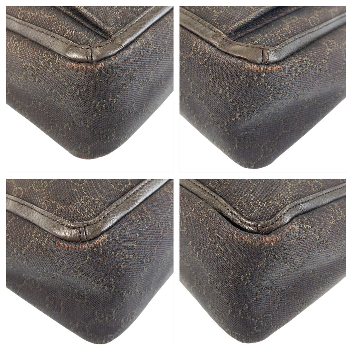 Gucci GG , Metal Abbey Leather Canvas Brown Silver Shoulder Bag