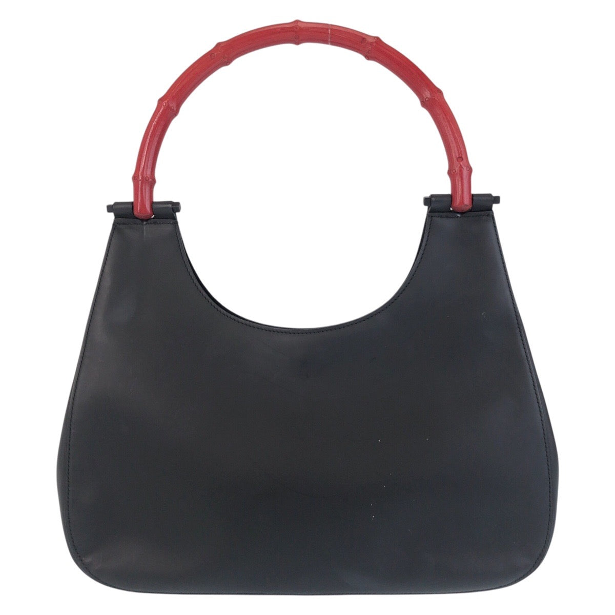 Gucci 001 , Bamboo Leather Black Red Shoulder Bag
