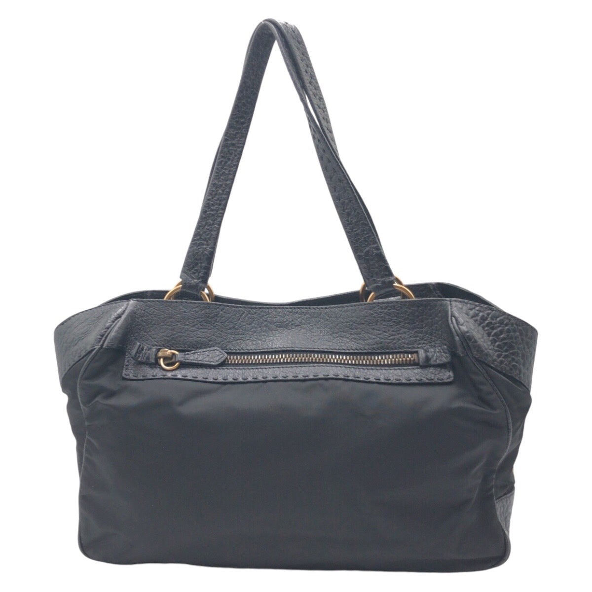 Prada Daino Tessuto 2Way Bag Leather Nylon Vitello Travel Bag