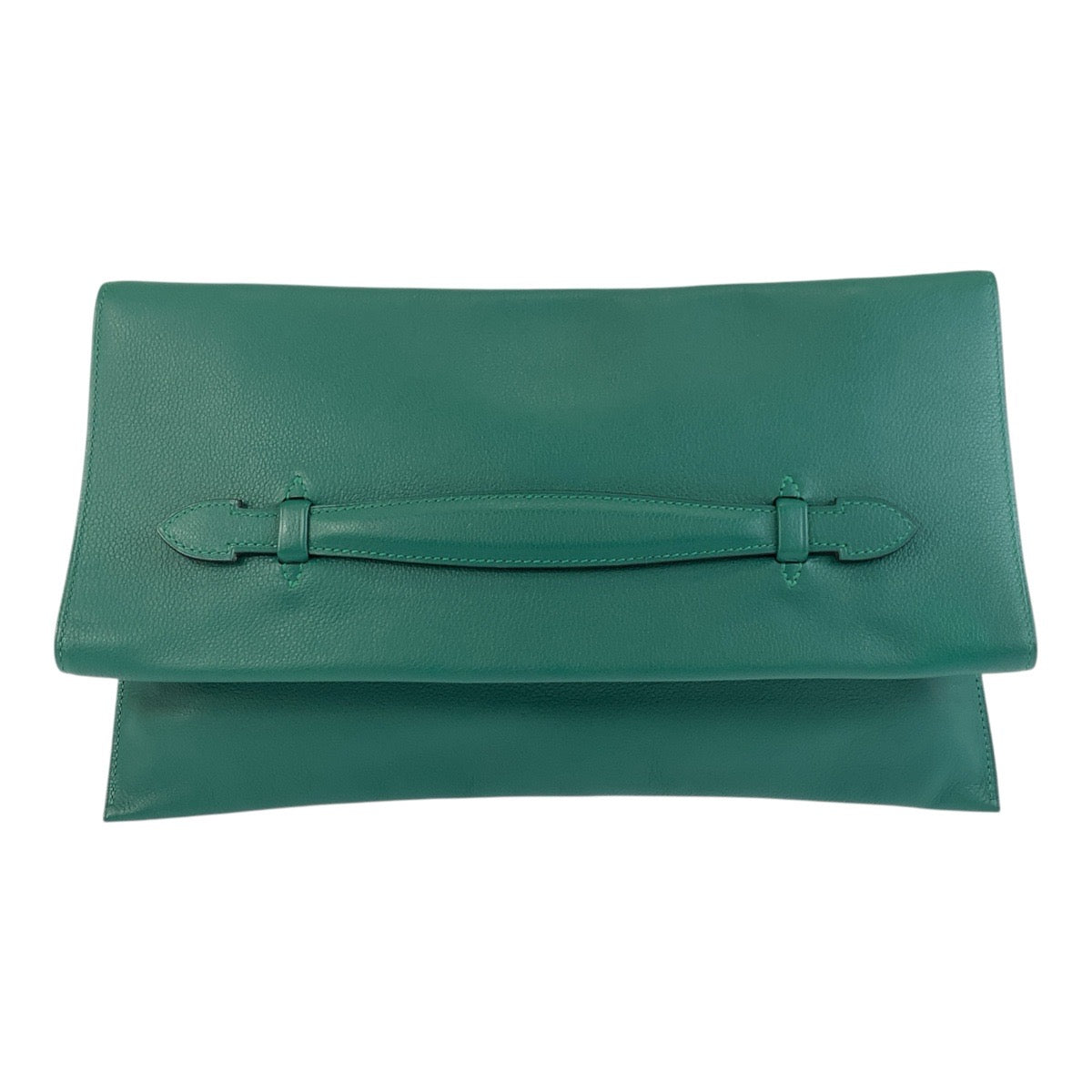 Hermes Clutch Bag Evercolor Puri Plat Green