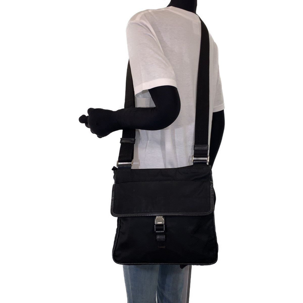 Shoulder Bag Metal Shoulder Bag Messenger Bag Nylon Black