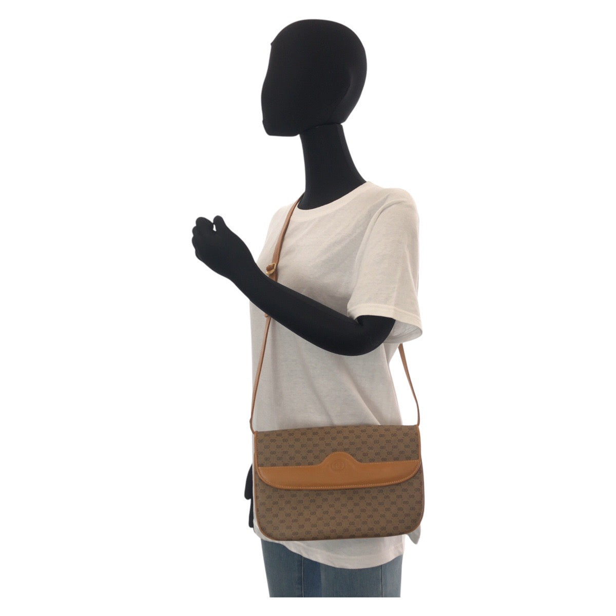 Gucci 004 256 PVC, camel Messenger Leather Brown Shoulder Bag
