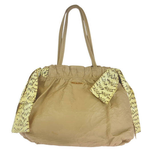 Prada Ribbon 2Way Bag Leather Python Travel Bag