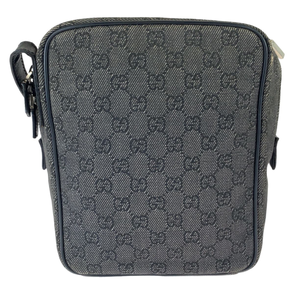 Gucci GG SilverMetal pochette Canvas Black Grey Shoulder Bag