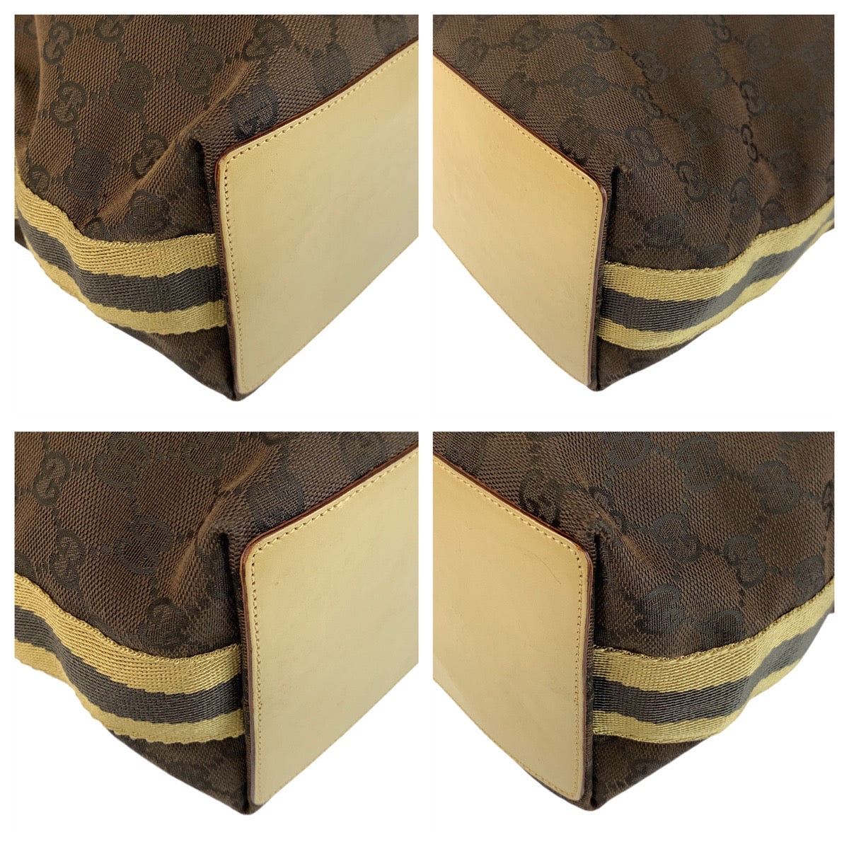 Gucci 2Way Bag Leather Canvas Travel Bag Bag 12