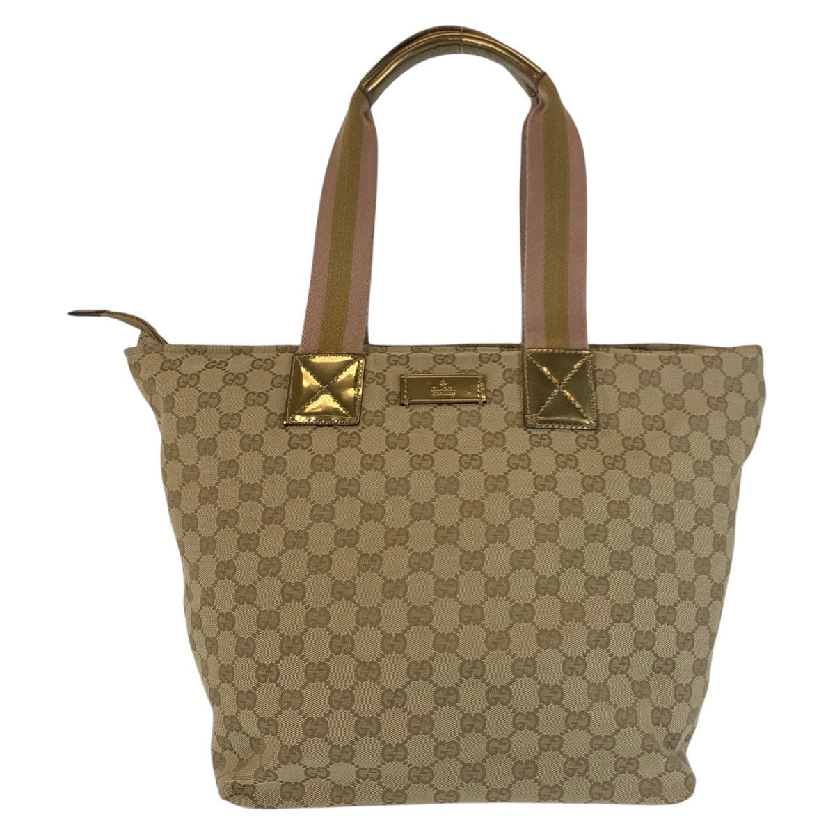 Gucci GG GoldMetal Canvas Beige Shoulder Bag