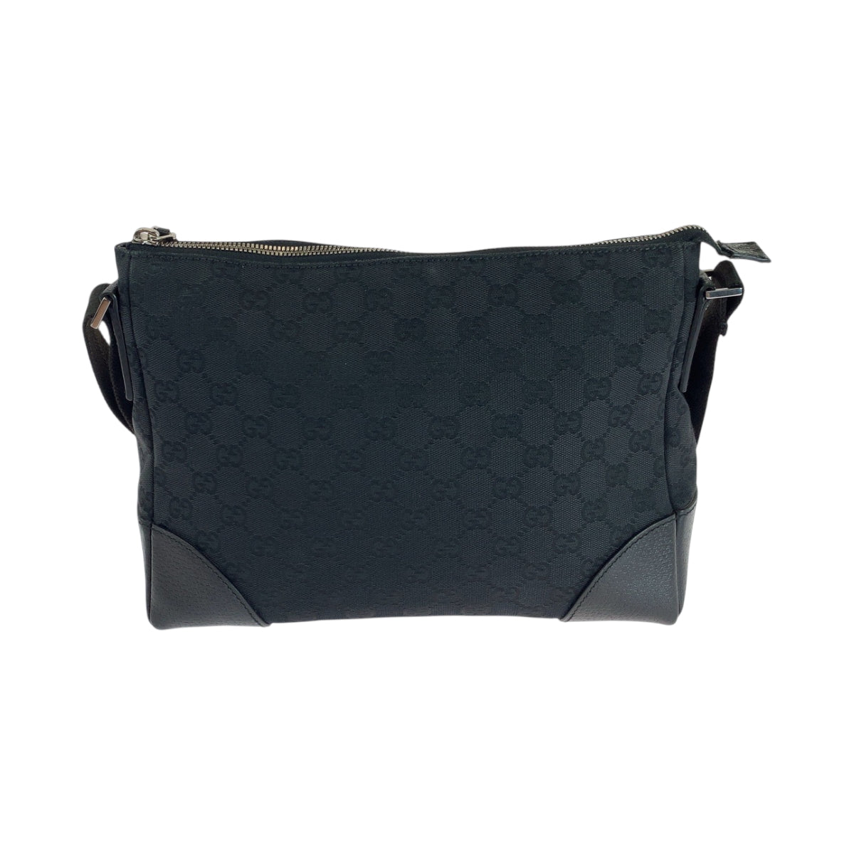 Gucci GG SilverMetal Canvas Black Crossbody Bag