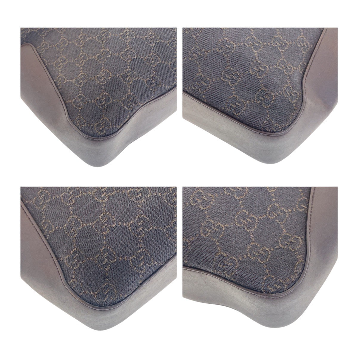 Gucci GG Metal Canvas Brown Silver Shoulder Bag 2