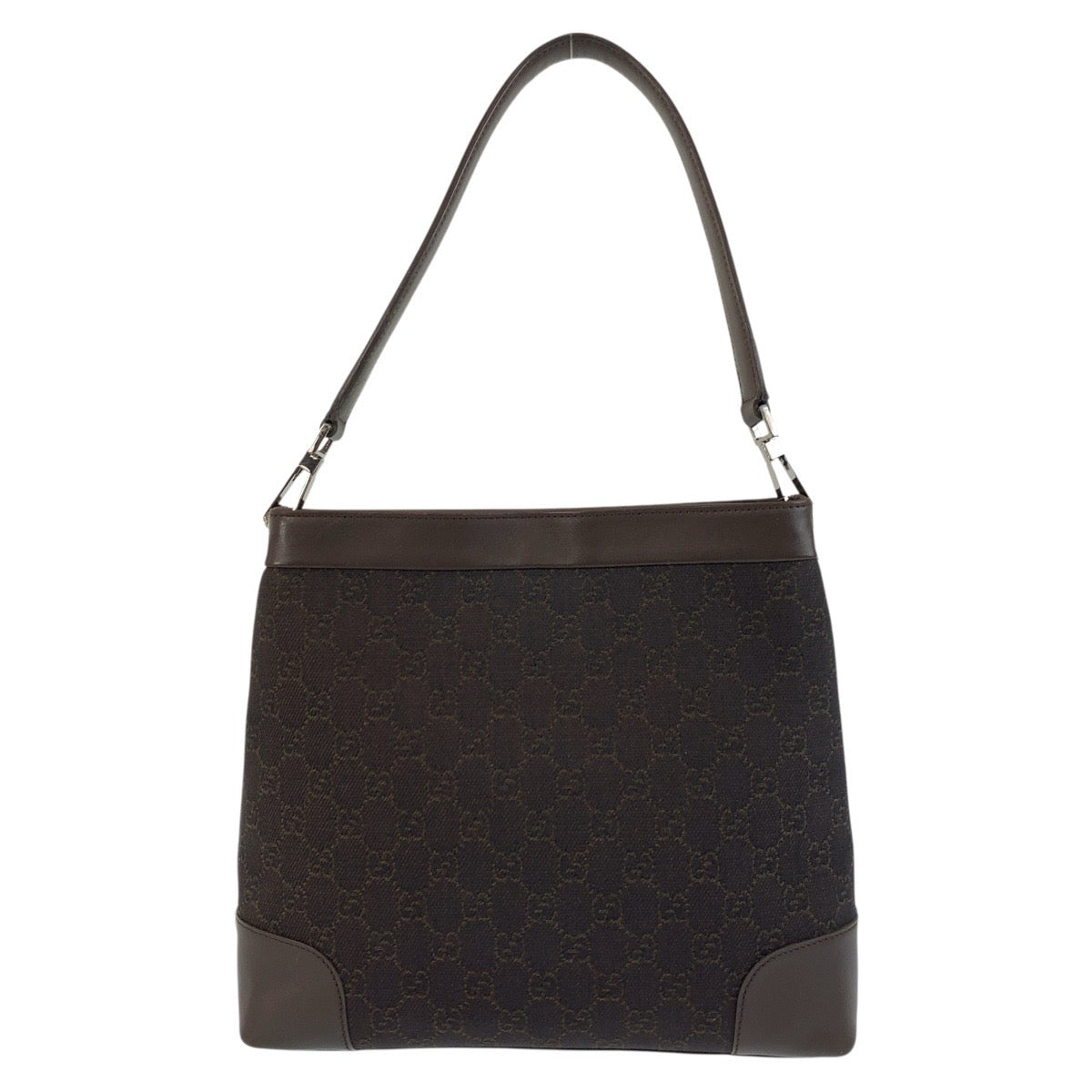 Gucci GG Metal Canvas Brown Silver Shoulder Bag 3