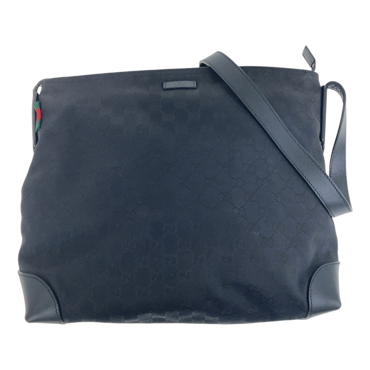 Gucci GG , Unisex Sherry line Leather Canvas Black Crossbody Bag